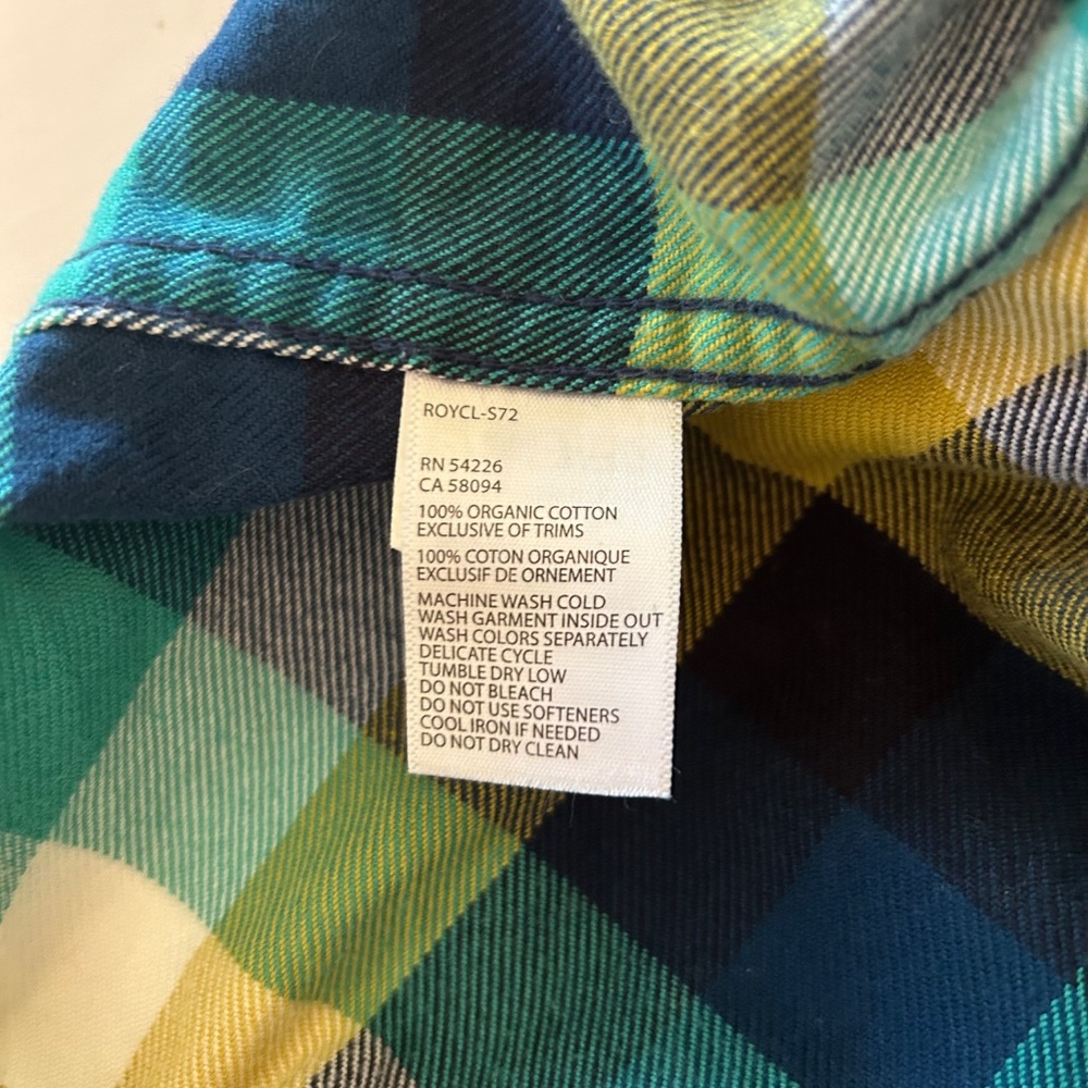 Royal Robbins Standard Fit 100% Organic Cotton Flannel Top, Size XS - Picture 5 of 6